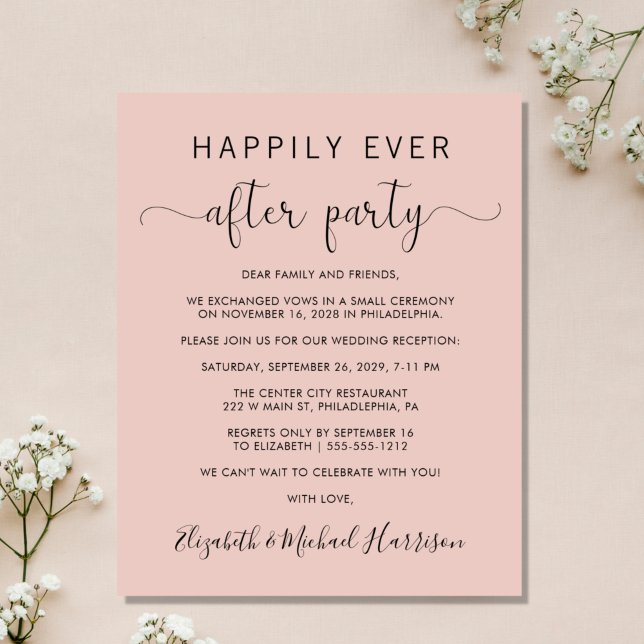 Hochzeit glücklicherweise immer nach dem Party Err (An affordable wedding announcement + reception invitation without compromising on quality or design)