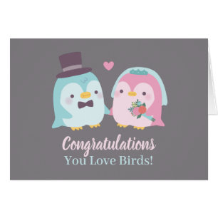 Hochzeit Glückwunsch Pinguin Groom und Bride