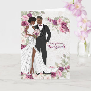 Hochzeit Glückwünsche Afroamerikanische Braut und  Karte