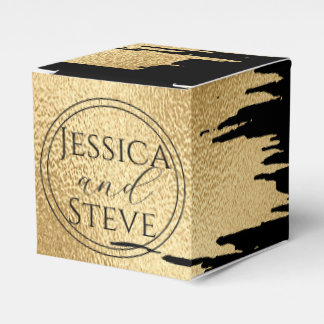 Hochzeit Gold und Schwarz Klassisch Geschenkschachtel