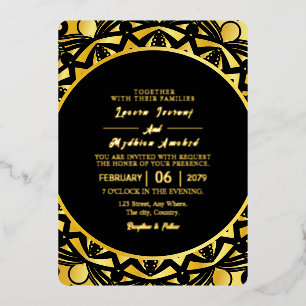 Hochzeit Golden Luxury Invitation Card Golden Foil Folieneinladung