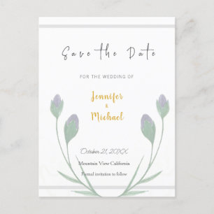 Hochzeit Goldfarbene Kalligrafie Schrift Save the  Postkarte