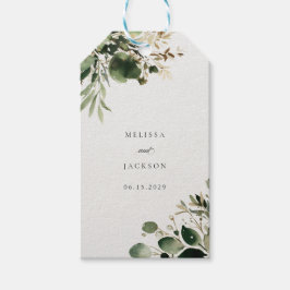 Hochzeit grüner Branchen Geschenkanhänger