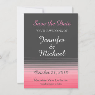 Hochzeit Handgeschrieben Grau Pink Datum speichern Save The Date