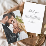Hochzeit handschriftlich Vielen Dank Foto Elegant Dankeskarte<br><div class="desc">Hochzeit Handgeschriebene Dankeschön Karten,  die ein Foto auf der Vorder- und Rückseite haben. Die Dankeschön-Karten enthalten eine moderne,  weiße und schwarze handgeschriebene kursive Schriftzeichen-Typografie,  die elegant,  einfach und modern nach einem minimalistischen einfachen Hochzeitstag-Fest zu verwenden sind.</div>