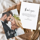 Hochzeit handschriftlich Vielen Dank Foto Romantik Dankeskarte<br><div class="desc">Hochzeit Handgeschriebene Dankeschön Karten,  die ein Foto auf der Vorder- und Rückseite haben. Die Dankeschön-Karten enthalten eine moderne,  weiße und schwarze handgeschriebene kursive Schriftzeichen-Typografie,  die elegant,  einfach und modern nach einem minimalistischen einfachen Hochzeitstag-Fest zu verwenden sind.</div>