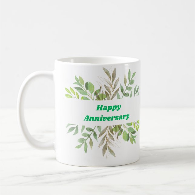 Hochzeit "Happy Anniversary" "Holding Hands" Kaffeetasse (Links)