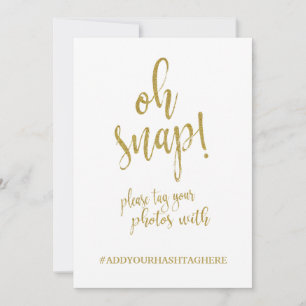 Hochzeit Hashtag Glitter Gold günstiges Schild
