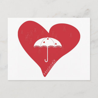Hochzeit Herz Postkarte