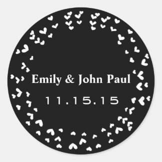 Hochzeit Herz Save-the-Date-Aufkleber Runder Aufkleber