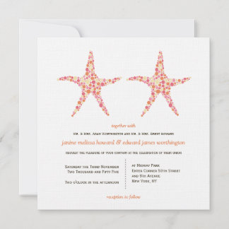 Hochzeit Honeysuckle Peach Starfish Beach Einladun Einladung
