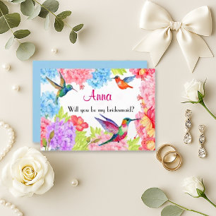 Hochzeit Hummingbird Floral bin meine Bridesmaid? Einladung
