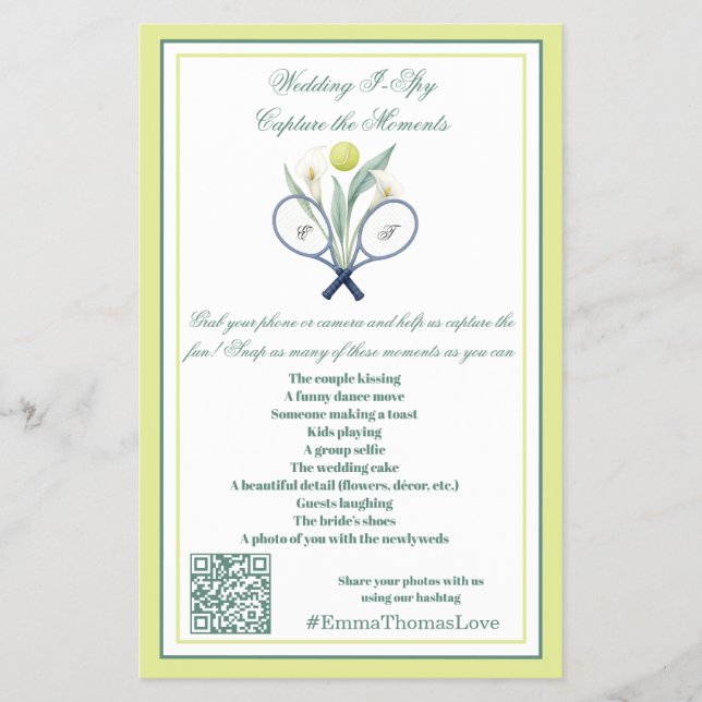 Hochzeit I-Spy Foto Scavenger Hunt Card Spaß Flyer (Vorne)