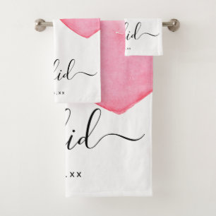 Hochzeit Ich habe Wasserfarbenes Herz Datum Badhandtuch Set