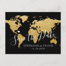 Hochzeit im Ausland Zielort Save the Date Postkart Ankündigungspostkarte