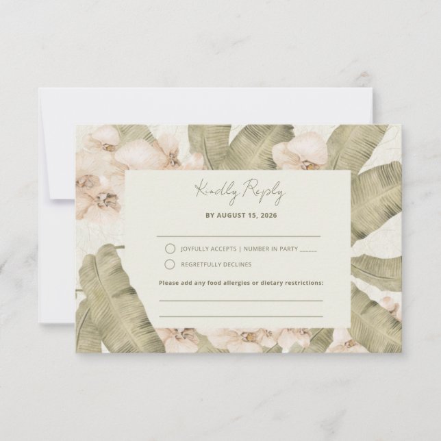 Hochzeit im Botanischen Garten RSVP Karte (Vorderseite)
