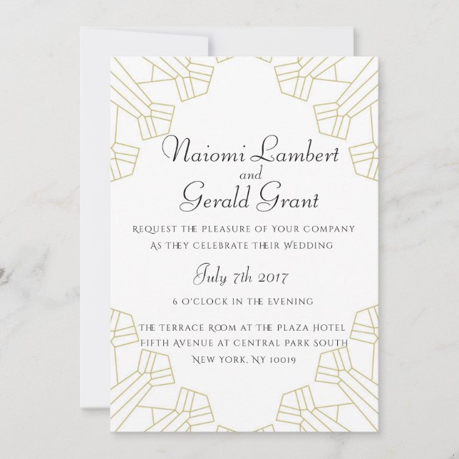 Hochzeit im Gilded Age - Weiß Einladung (Vorderseite)