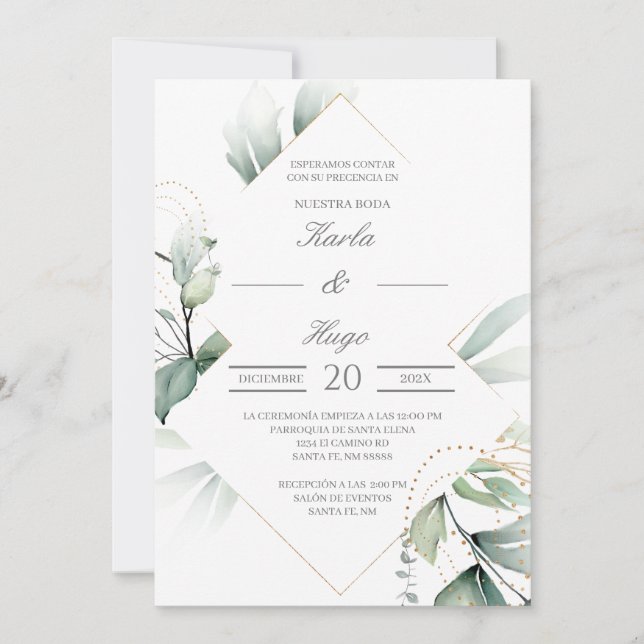 Hochzeit im Grünen Einladung (Vorderseite)