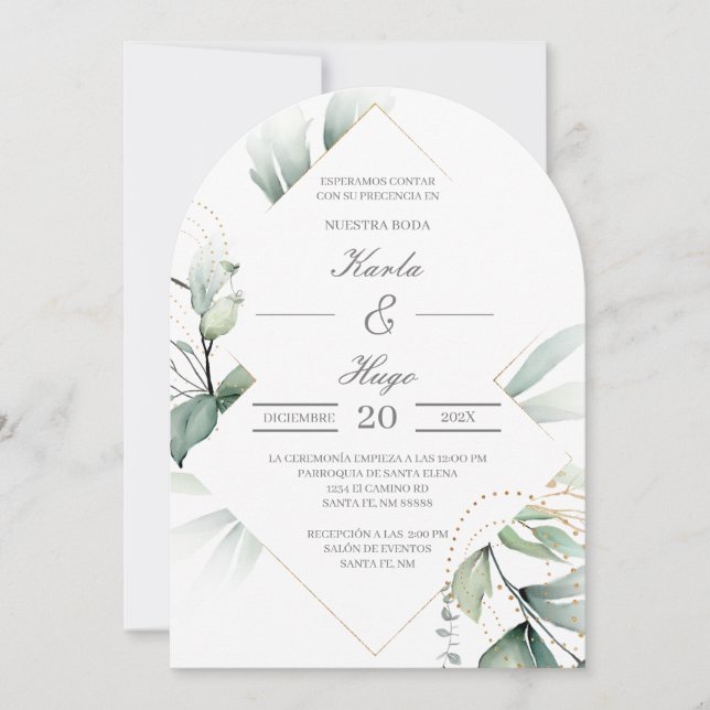 Hochzeit im Grünen Einladung (Vorderseite)