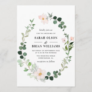 Hochzeit im Grünen mit Blumen Einladung