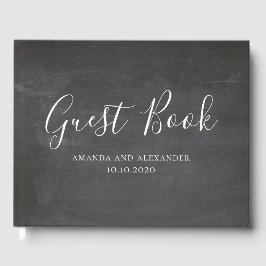 Hochzeit im Halbpension. Einfache Tafel. Modernes  Gästebuch