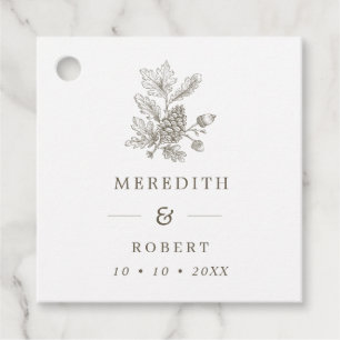 Hochzeit im Herbst Acorn & Pinecone Geschenkanhänger