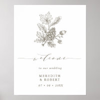Hochzeit im Herbst Acorn & Pinecone - Willkommen