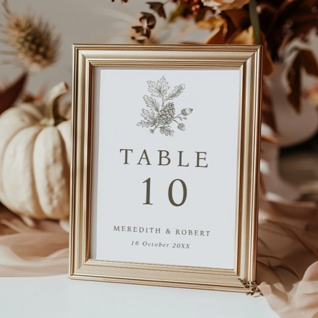 Hochzeit im Herbst Acorns & Pinecone Tischnummer (Von Creator hochgeladen)