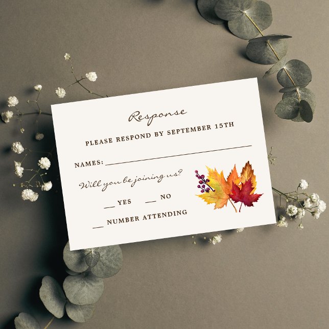 Hochzeit im Herbst-Antwortkarte für Herbst RSVP Karte (Von Creator hochgeladen)