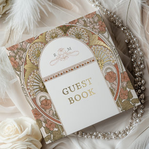 Hochzeit im Herbst Art Nouveau Gästebuch