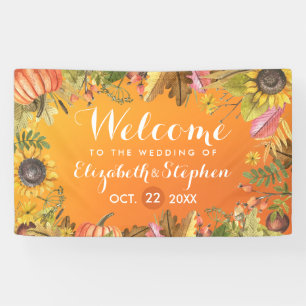 Hochzeit im Herbst Begrüßung Herbstmaple Blätter P Banner