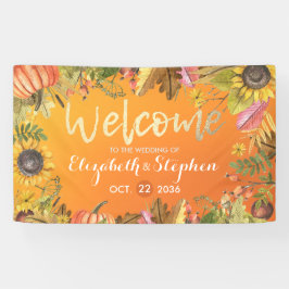 Hochzeit im Herbst Begrüßung Herbstmaple Blätter P Banner