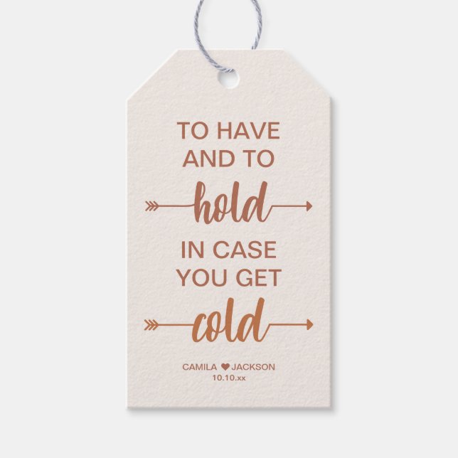 Hochzeit im Herbst Blanket Gefallen Geschenkanhänger (Vorderseite)