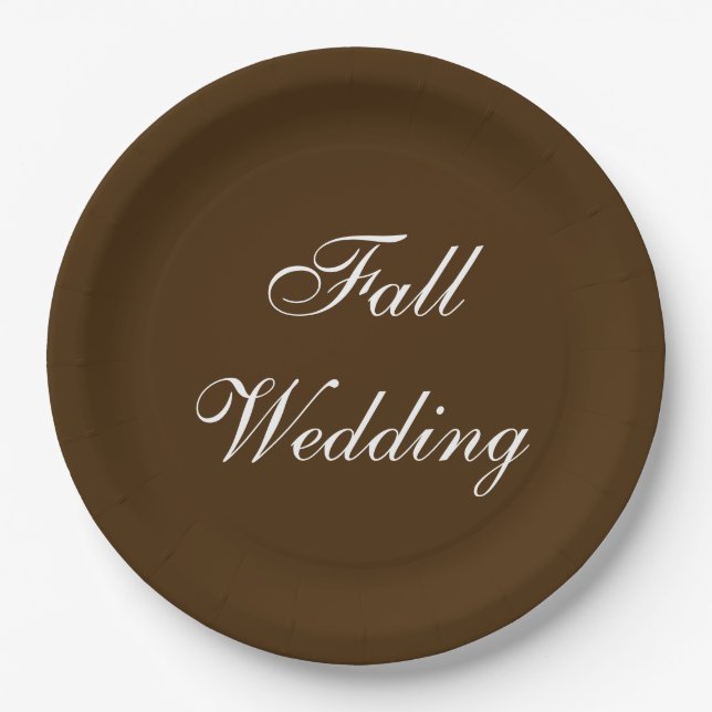 Hochzeit im Herbst Brown Rich Deep Rustic Farbe Pappteller (Vorderseite)