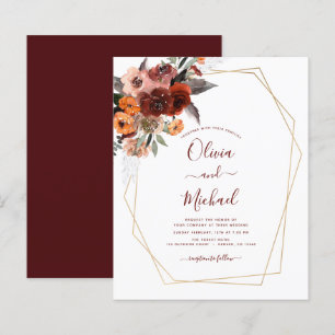 Hochzeit im Herbst Burgund Gold Floral