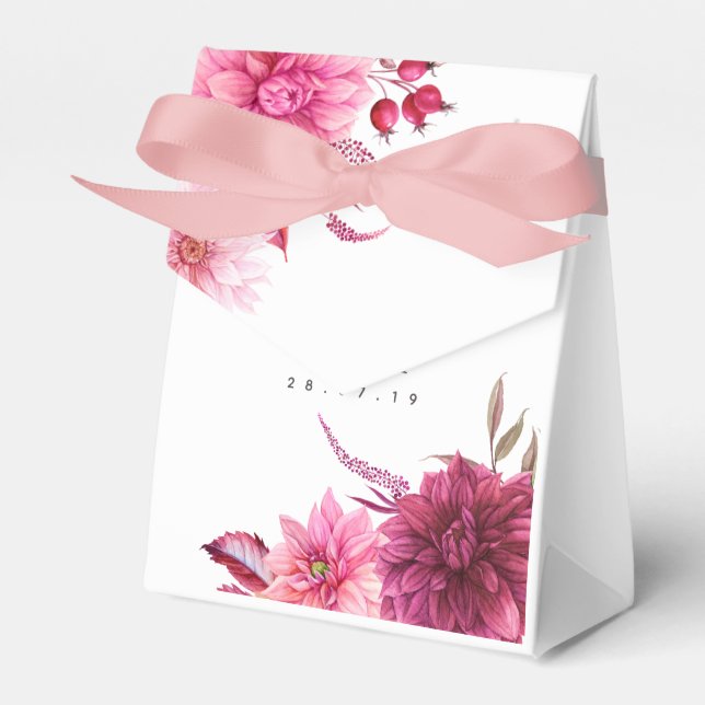 Hochzeit im Herbst Burgund und Blush Vielen Dank Geschenkschachtel (Vorderseite)