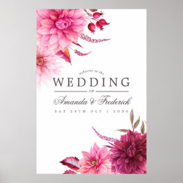 Hochzeit im Herbst Burgund und Blüten im Herbst Wi Poster