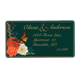 Hochzeit im Herbst Dark Green Floral Monarch Butte