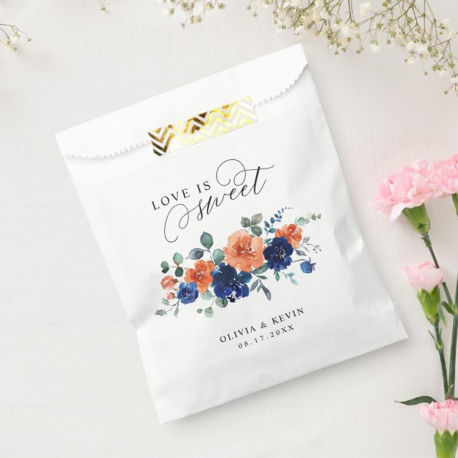 Hochzeit im Herbst der Blume für den Navy Burnt Or Geschenktütchen (Versiegelt)