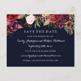 Hochzeit im Herbst der burgundischen Marine Save t The Date