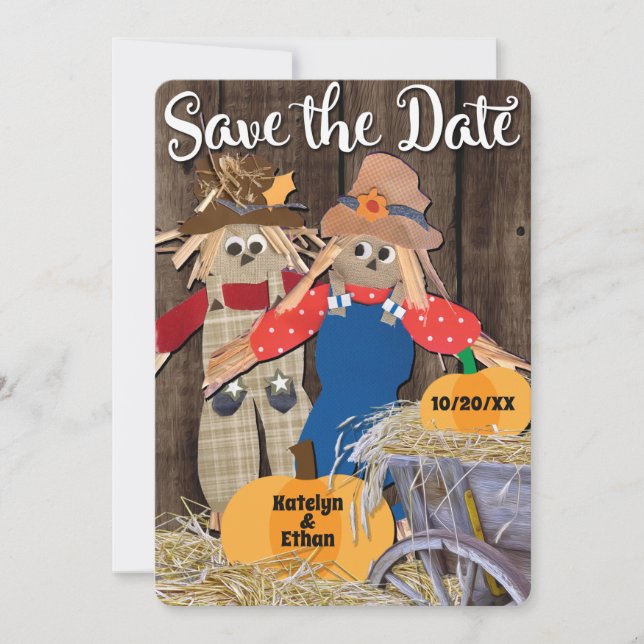 Hochzeit im Herbst der Herbstmarken Save The Date (Vorderseite)