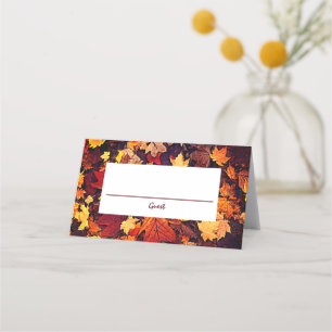 Hochzeit im Herbst der Herbstverläufe Platzkarte