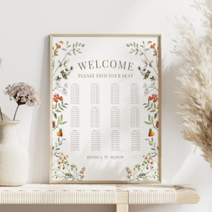 Hochzeit im Herbst der Orange-Blume im Herbst Poster