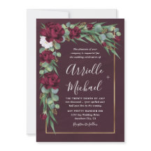 Hochzeit im Herbst der Wasserfarben Burgund und Go