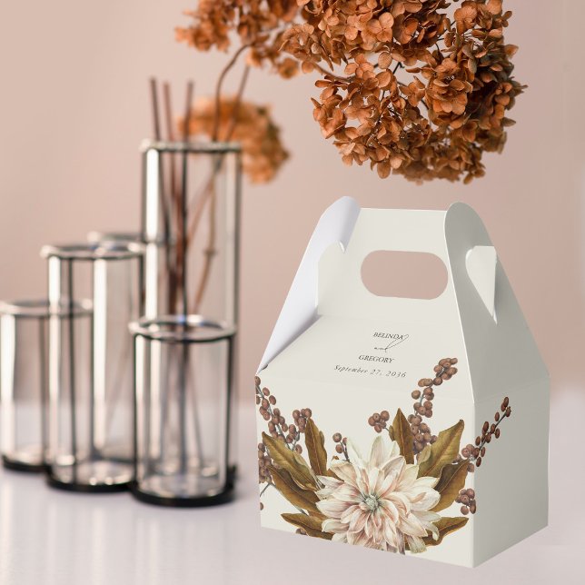 Hochzeit im Herbst der Wasserfarben im Herbst Geschenkschachtel (Autumn Floral Earthy Tones Watercolor Fall Wedding Favor Box)