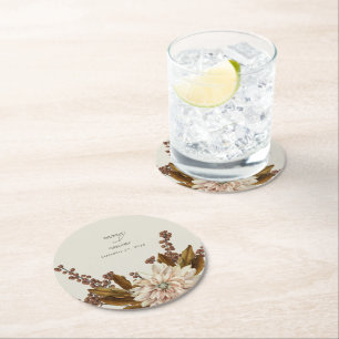 Hochzeit im Herbst der Wasserfarben im Herbst Runder Pappuntersetzer