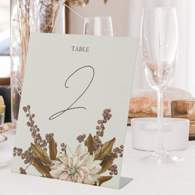 Hochzeit im Herbst der Wasserfarben im Herbst Sockelschild (Autumn Floral Earthy Tones Watercolor Fall Wedding Pedestal Sign)