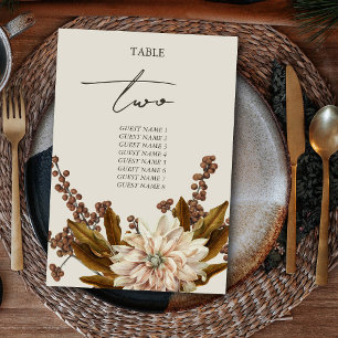 Hochzeit im Herbst der Wasserfarben im Herbst Tischnummer