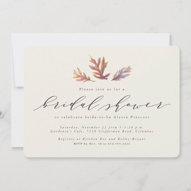 Hochzeit im Herbst-Dusche Ankündigung (Vorderseite)