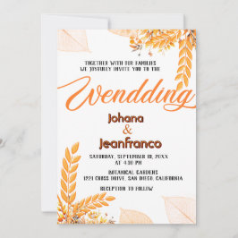 Hochzeit im Herbst Einladung Orange Moderne Schrif